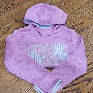 Pink Under Armour girl's fleece hoodie. Youth medium. Pre owned.